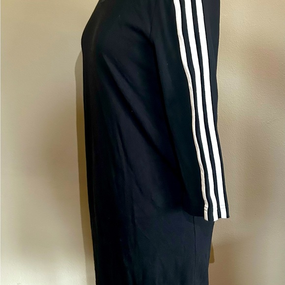 Adidas black white stripe ribbed sweater dress size Medium - Picture 5 of 7
